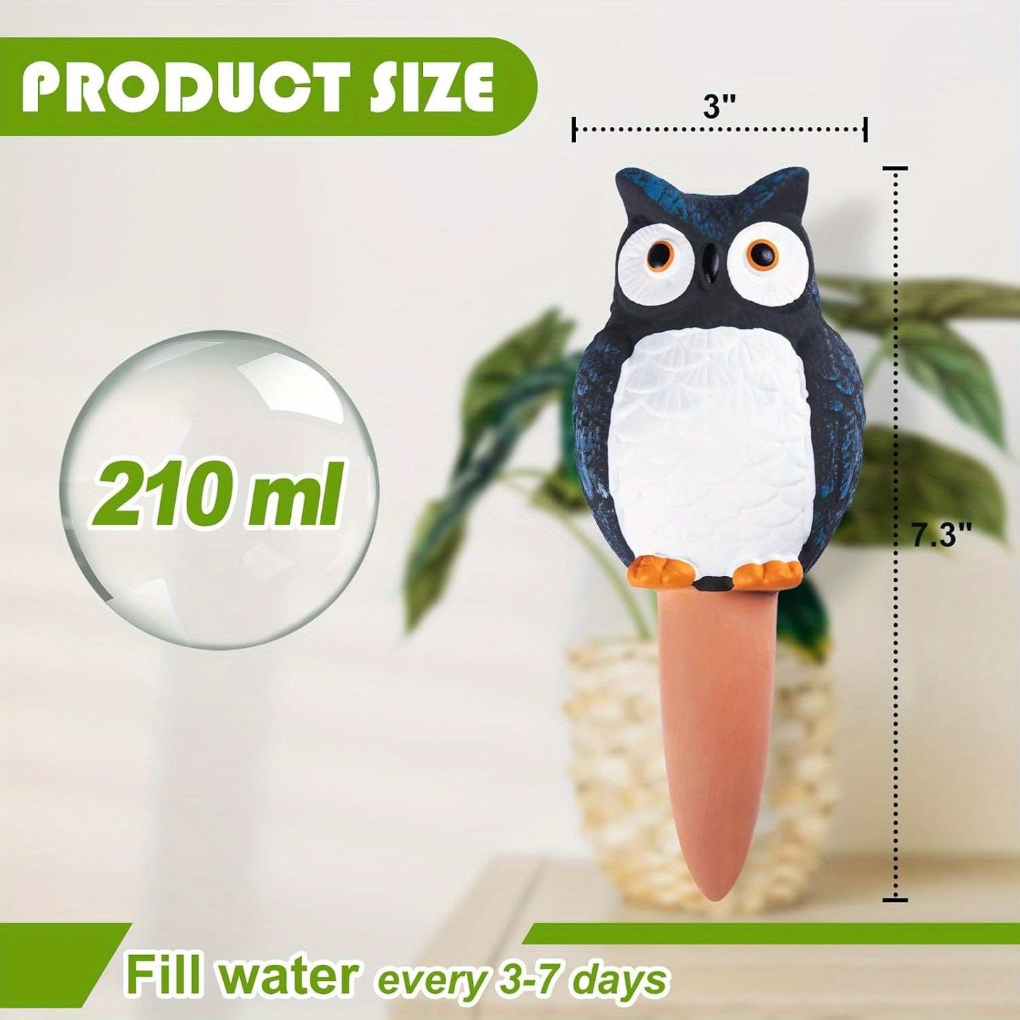 4pcs Self Watering Stake 4pcs Self Watering Owl Shaped Stake | Potted Plant Self Watering Spikes, Plant Care Tool Kit, Suitable for Indoor and Outdoor Plant