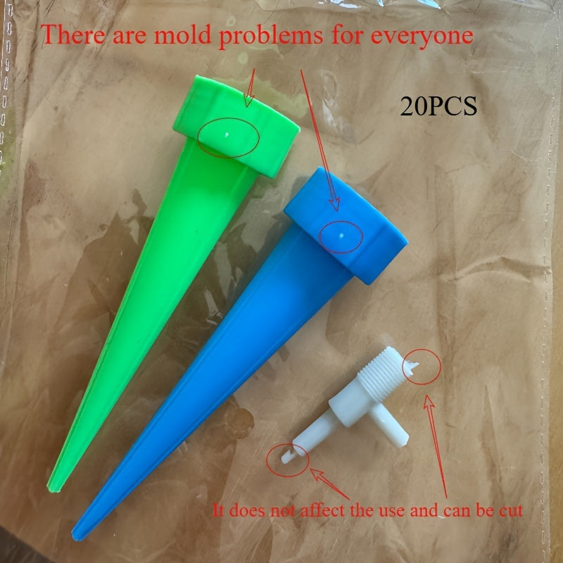 20pcs Self-Watering Spikes for Plants with Adjustable Flow Control Valve, Universal Bottle Adapter for Indoor Gardening& Holiday Irrigation System- Durable Water Saving Drip Kit